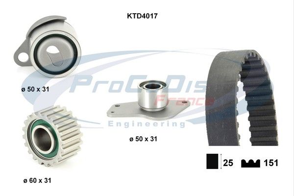 PROCODIS FRANCE paskirstymo diržo komplektas KTD4017